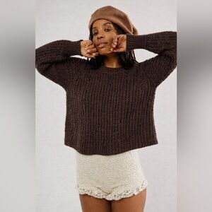 Free People Chocolate Knit Sweater
